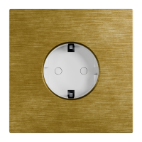 Рамка на 1 пост, Berlin Premium 05, розетка Schuko, латунь, сатин патинир. сатин