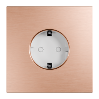 Рамка на 1 пост, Berlin Premium 05, розетка Schuko, медь, сатин горизонт.