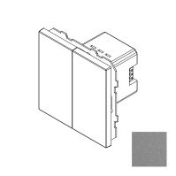Сценарный выключатель, Amsterdam 02, 2-кл., модуль 71х71, Bus77 Lite, Серебристый