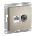 Модуль TV + RJ-45 (M1503) Шампань