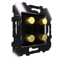 Сценарный выключатель 4-кн, Slim, модуль 45х45, Bus77 Lite, кнопки латунь полиров.