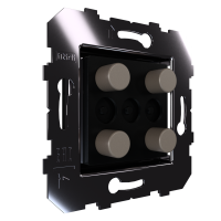 Сценарный выключатель 4-кн, Slim, модуль 45х45, Bus77 Lite, кнопки алюминий шоко