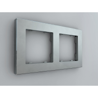 Рамка на 2 пост, Berlin 01, серебристый (01P202)