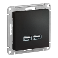 Модуль розетки USB A (2 шт), Черный