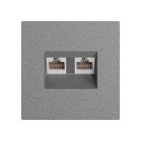 Модуль RJ 45 двойной, Amsterdam 02, Серебристый