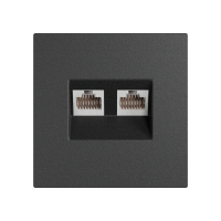 Модуль RJ 45 двойной, Amsterdam 02, Графит