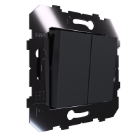 2-клавишный выключатель 230 В, Slim, модуль 45х45, черный