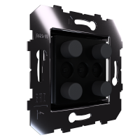 Сценарный выключатель 4-кн, Slim, модуль 45х45, Bus77 Lite, кнопки алюминий черный