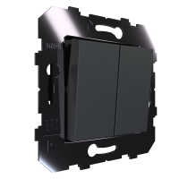 2-клавишный выключатель 230 В, Slim, модуль 45х45, графит