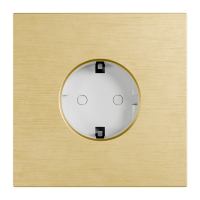 Рамка на 1 пост, Berlin Premium 05, розетка Schuko, латунь, сатин горизонт.