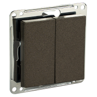 Сценарный выключатель 2-кл, модуль 55х55, Lite, Шоко