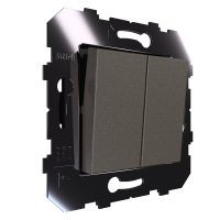 2-клавишный выключатель 230 В, Slim, модуль 45х45, шоко