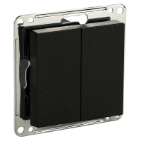 Сценарный выключатель 2-кл, модуль 55х55, Lite, Черный