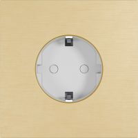 Рамка на 1 пост, Slim 09, розетка Schuko, латунь, сатин горизонт. (09P10117)