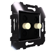 Сценарный выключатель 2-кн, Slim, модуль 45х45, Bus77 Lite, кнопки алюминий бежевый