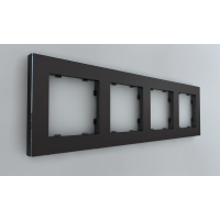 Рамка на 4 пост, Berlin 01, черный (01P405)