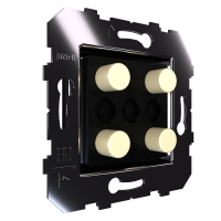 Сценарный выключатель 4-кн, Slim, модуль 45х45, Bus77 Lite, кнопки алюминий бежевый