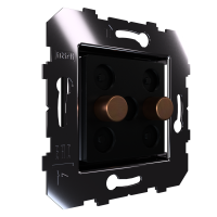 Сценарный выключатель 2-кн, Slim, модуль 45х45, Bus77 Lite, кнопки медь патинир.