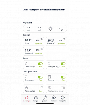  (Жилой Комплекс «Квартал на Некрасова»). Интерфейс управления