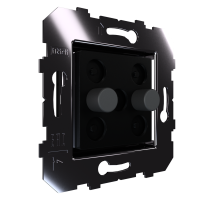 Сценарный выключатель 2-кн, Slim, модуль 45х45, Bus77 Lite, кнопки алюминий графит