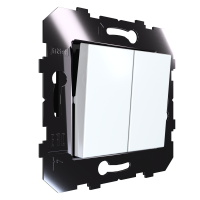 2-клавишный выключатель 230 В, Slim, модуль 45х45, белый