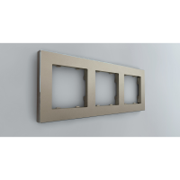 Рамка на 3 пост, Berlin 01, шампань (01P303)