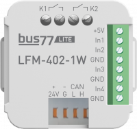 Модуль ввода-вывода на 4 входа и 2 реле (5А, 230В) (LFM-402-1W)