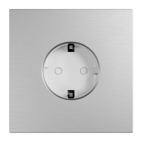 Рамка на 1 пост, Berlin Premium 05, розетка Schuko, алюм., сатин горизонт.