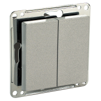 Сценарный выключатель 2-кл, модуль 55х55, Bus77, Серебристый