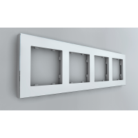 Рамка на 4 пост, Berlin 01, белый (01P401)